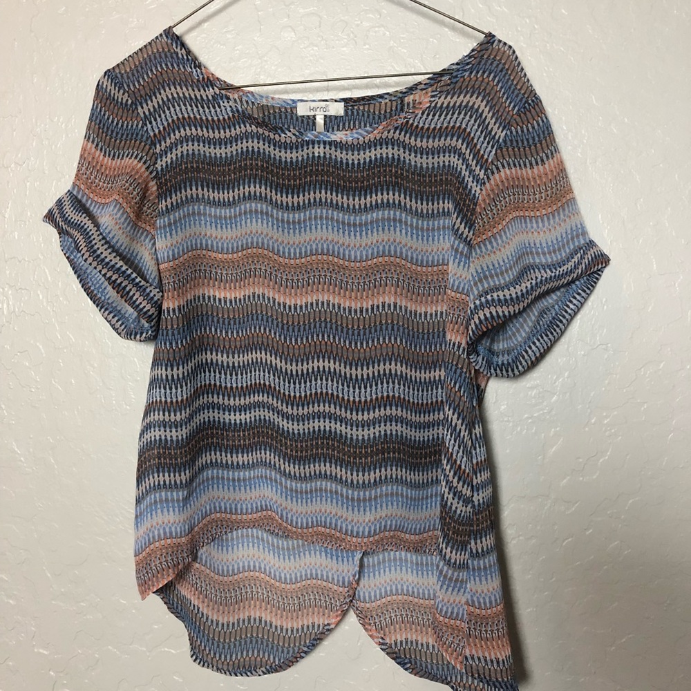 Sheer patterned short sleepover top